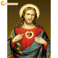 chenistory picture by numbers jesus figure oil paint by number kits hand painted framed on canvas photo oil painting home decor