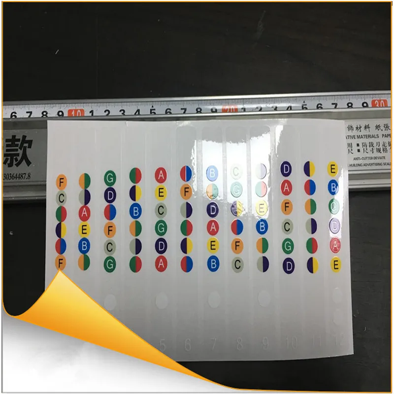 Гитары гриф Примечания карта этикетки Стикеры лад наклейки для 6 строка