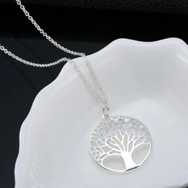 Fashion Tree Of Life Hollow Pendant Necklace Trendy Women Link Chain Necklaces Jewelry Gift For Girl | Украшения и аксессуары