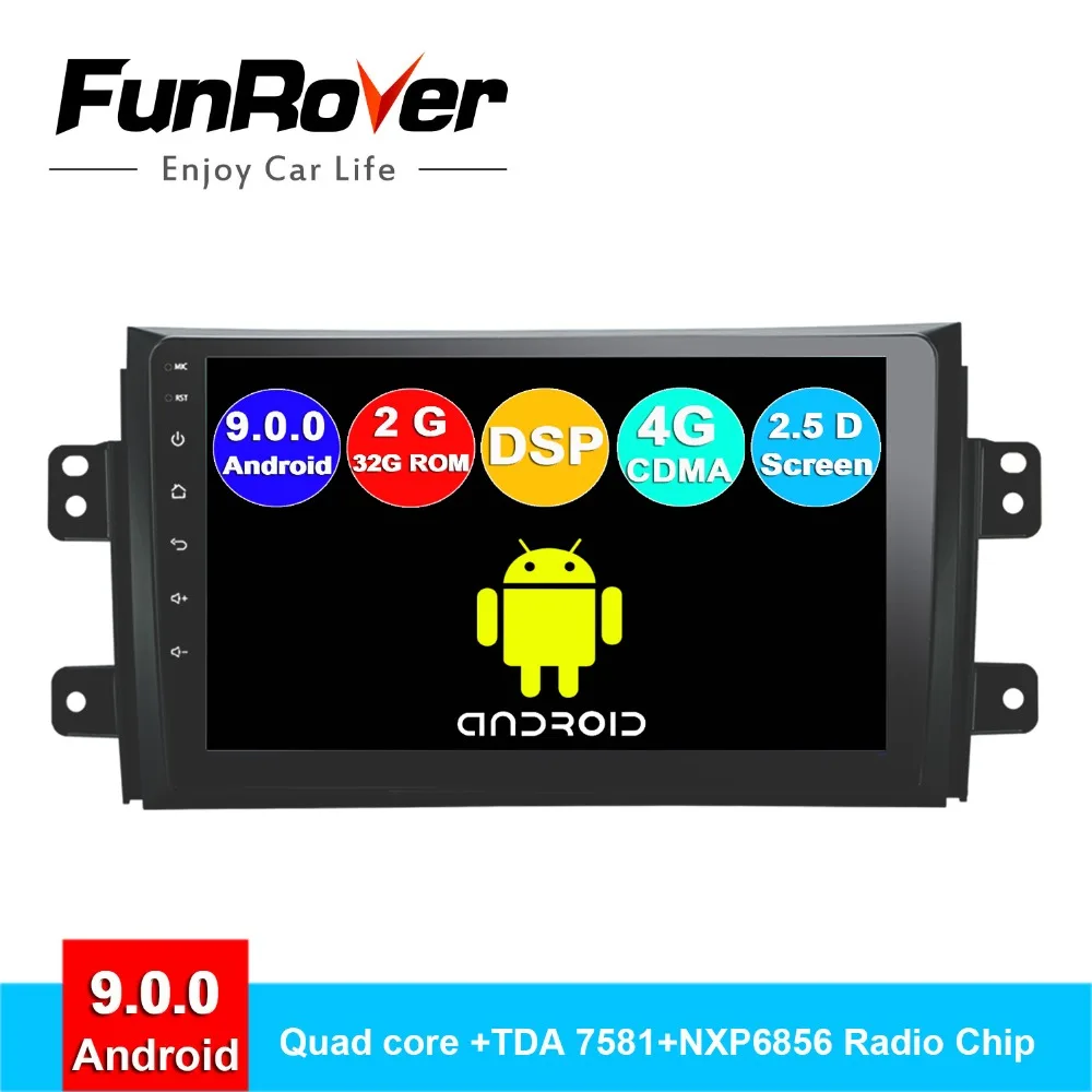 Автомобильный мультимедийный dvd плеер FUNROVER 2 Гб ОЗУ android 9 0 2.5D + IPS gps навигация для