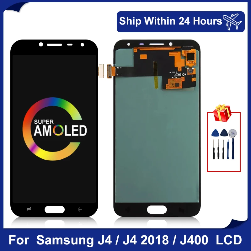 

5.5" AMOLED For Samsung Galaxy J4 LCD J400 J400F J400H J400G/DS SM-J400F Display Touch Screen Digitizer Replacement Parts