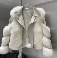 fashion real fox fur coats with genuine sheepskin leather wholeskin natural fox fur jacket outwear luxury women 2022 winter new