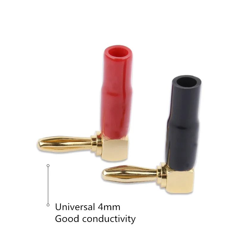 Разъем типа банан для динамиков Позолоченный разъем L 4 мм адаптер аксессуары 2 шт.