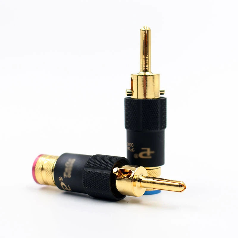 Высококачественная самоблокирующаяся вилка типа банан черного и золотого цвета