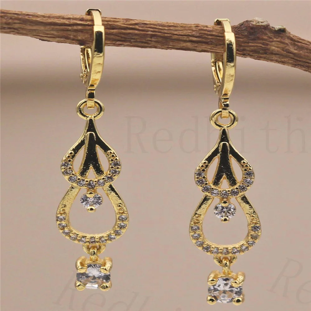 Модные золотые медные циркониевые серьги-капли для женщин модные ювелирные