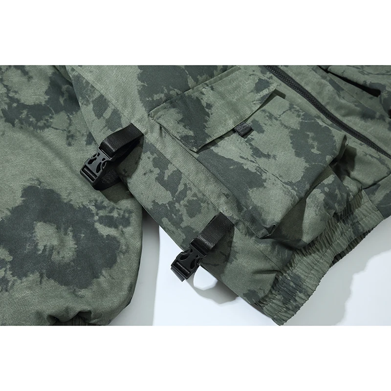 Мужская куртка в стиле милитари с карманами хип хоп Камуфляжная парка зимняя