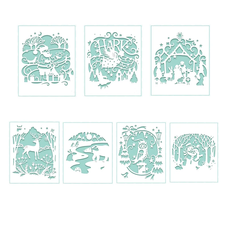Штамп для резки металла, подходит для рождественского фотоальбома «сделай сам», скрапбукинга, 3D поздравительных открыток, изготовления тисненого снеговика, оленя, медведя, новинка 2021