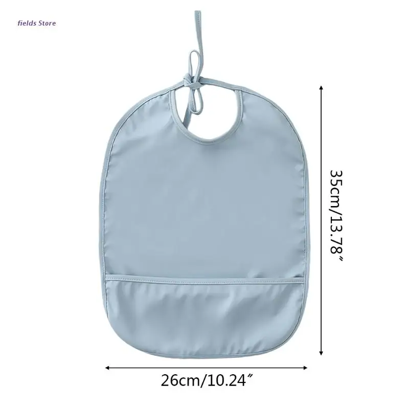 

Solid Color Waterproof Bib with Pocket Baby Infants Feeding Drawing Apron Smock