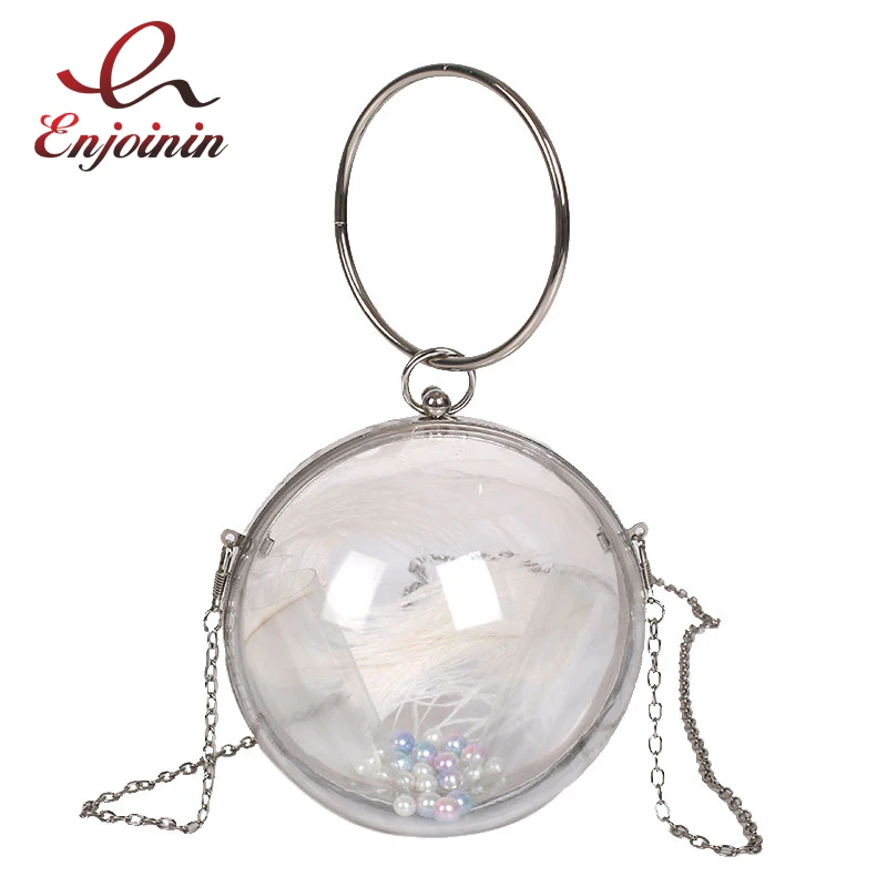 Новые прозрачные акриловые модные круглые повседневные женские кошельки и