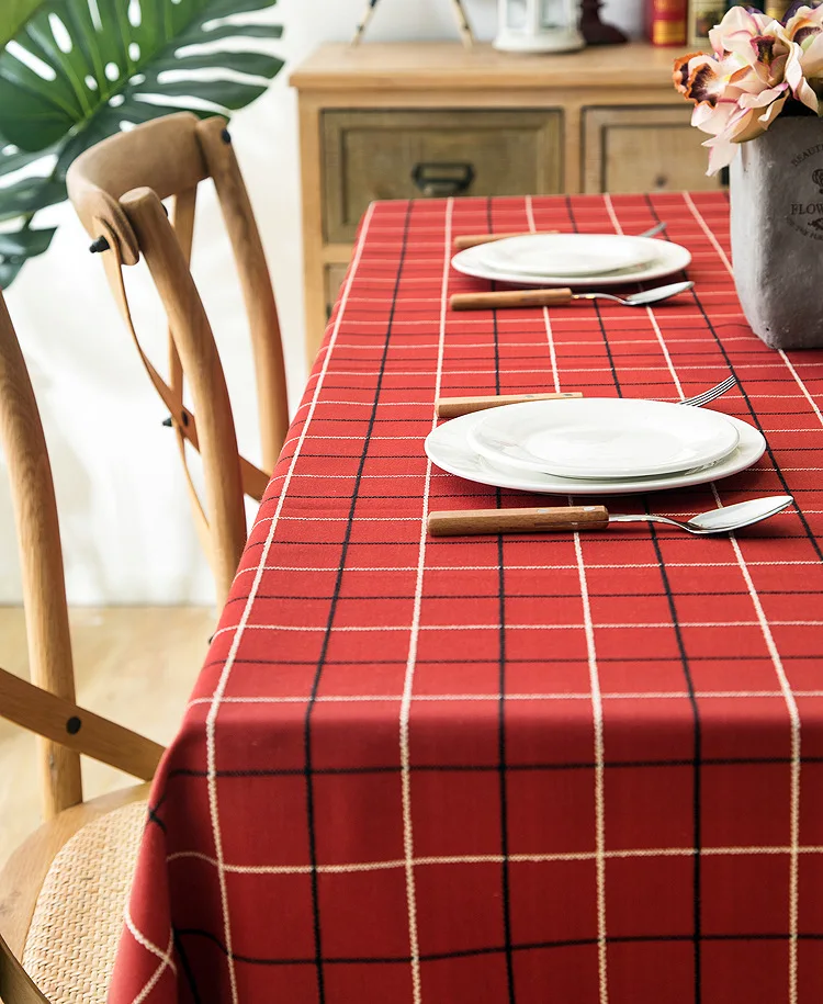Высококачественная клетчатая скатерть в американском стиле жаккардовая