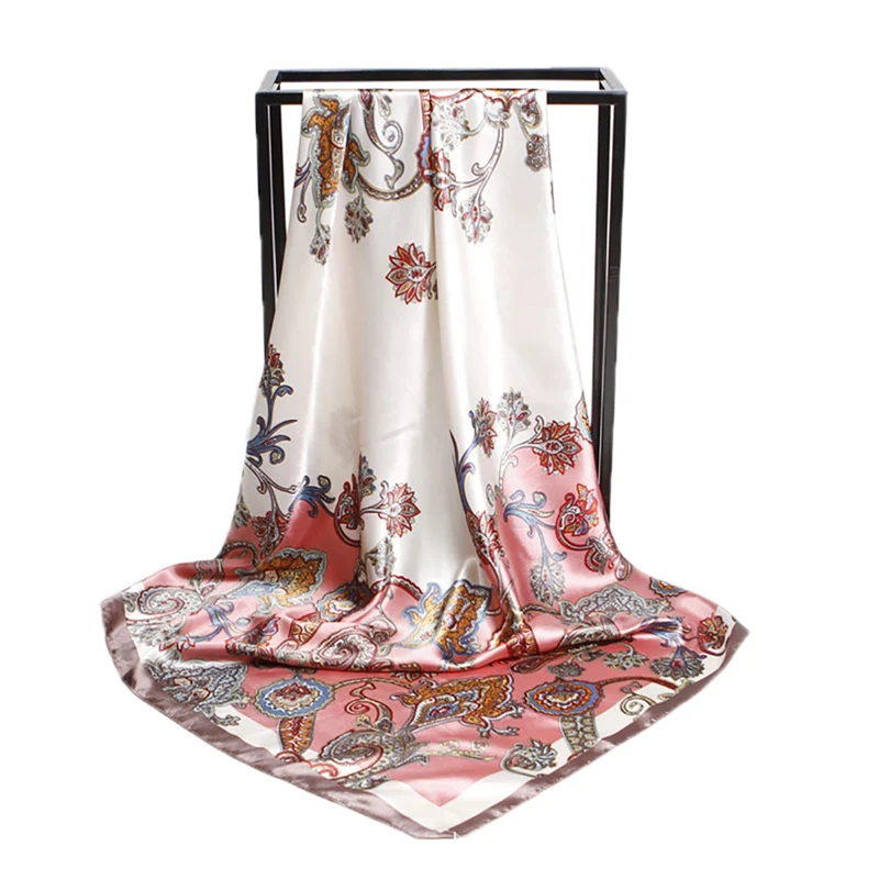 Модный женский шелковый шарф бандана богемный рисунок кешью большие квадратные