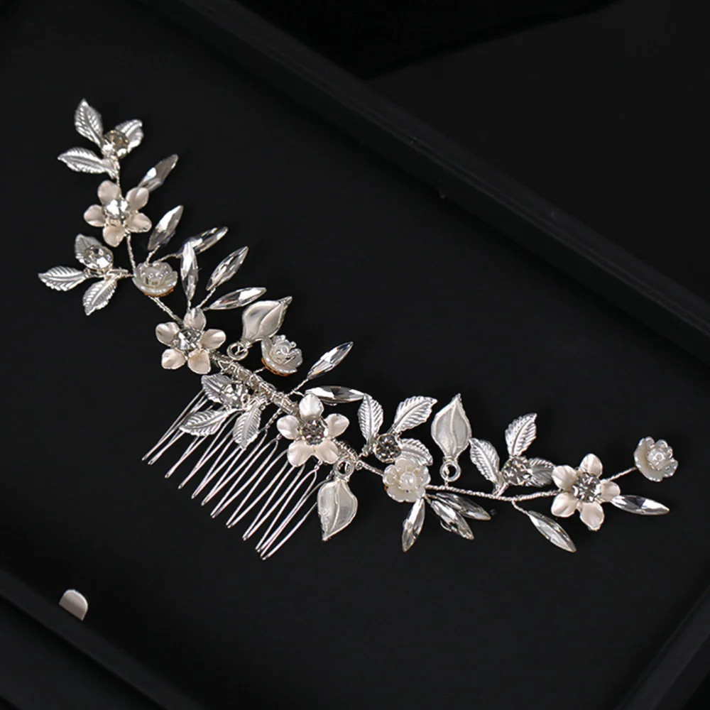 

Wedding Bride Elegant Headdress Alloy Hair Accessory Shiny Rhinestone Hair Comb