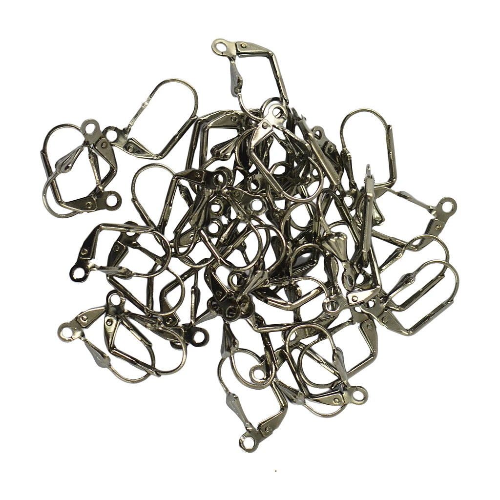 

50pcs Retro Shell Leverback Earring Wire Coil DIY Craft Jewelry Making Finding
