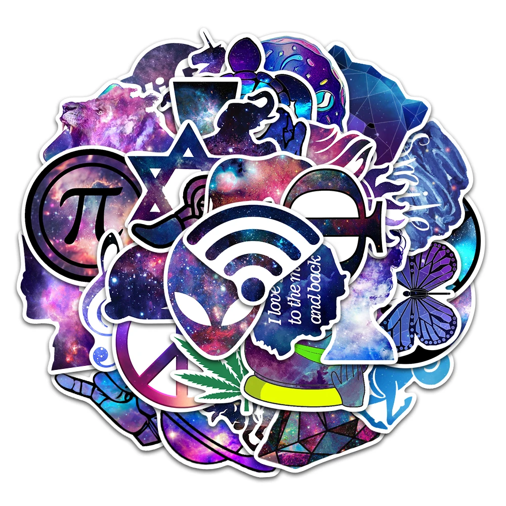 35 шт./упак. звездное небо ПВХ Водонепроницаемый Стикеры для ноутбука Чемодан