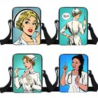 Белая Сумка кросс-боди с изображением ангелов для медсестер и врачей, дамские сумочки, женская сумка-мессенджер, повседневная сумка через плечо для девушек, маленький клатч для путешествий