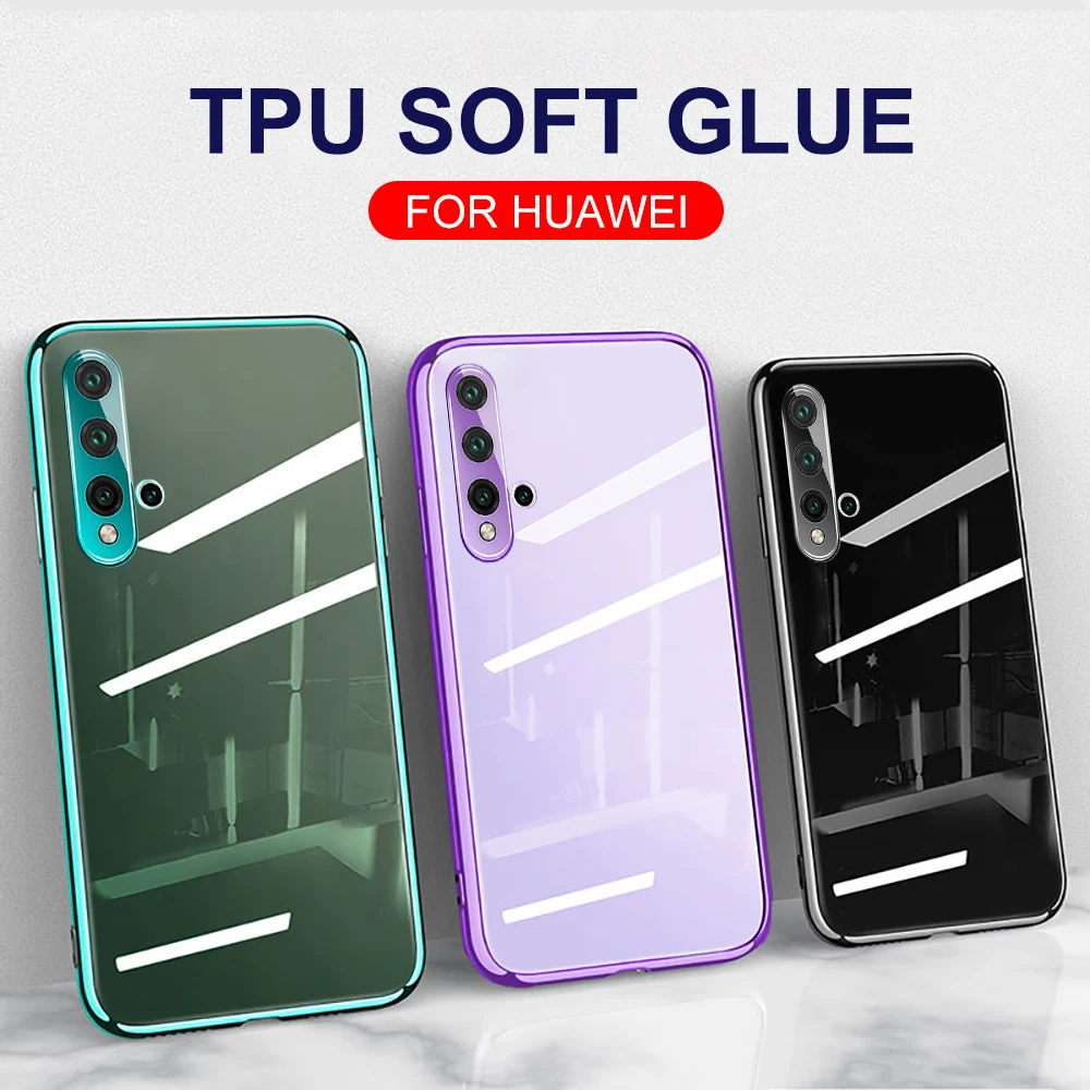 plating camera cover phone case for huawei nova 5t 5 5z 5i 6 5g 7 se nova5 t nova5t nova6 nova7 on honor 20 pro soft tpu coque free global shipping