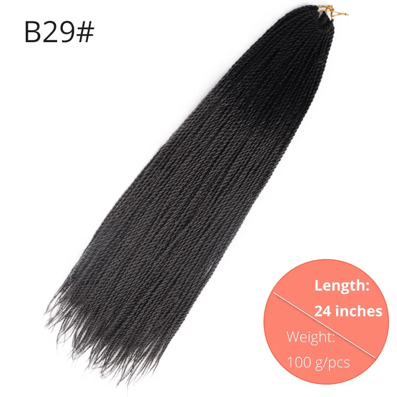 B29 AISI BEAUTY Ombre Senegalese завивка, плетение волос 14 18 24 дюймов Синтетические косички для наращивания крючком наращивание волос Черный Коричневый Женский - Цвет: B29