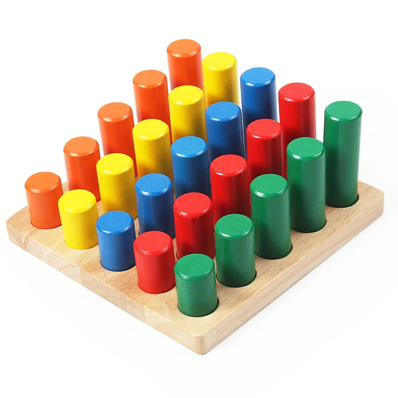 

Детские игрушки для дошкольного возраста материалы Монтессори деревянные строительные блоки форма цвет ранняя развивающая игрушка для де...