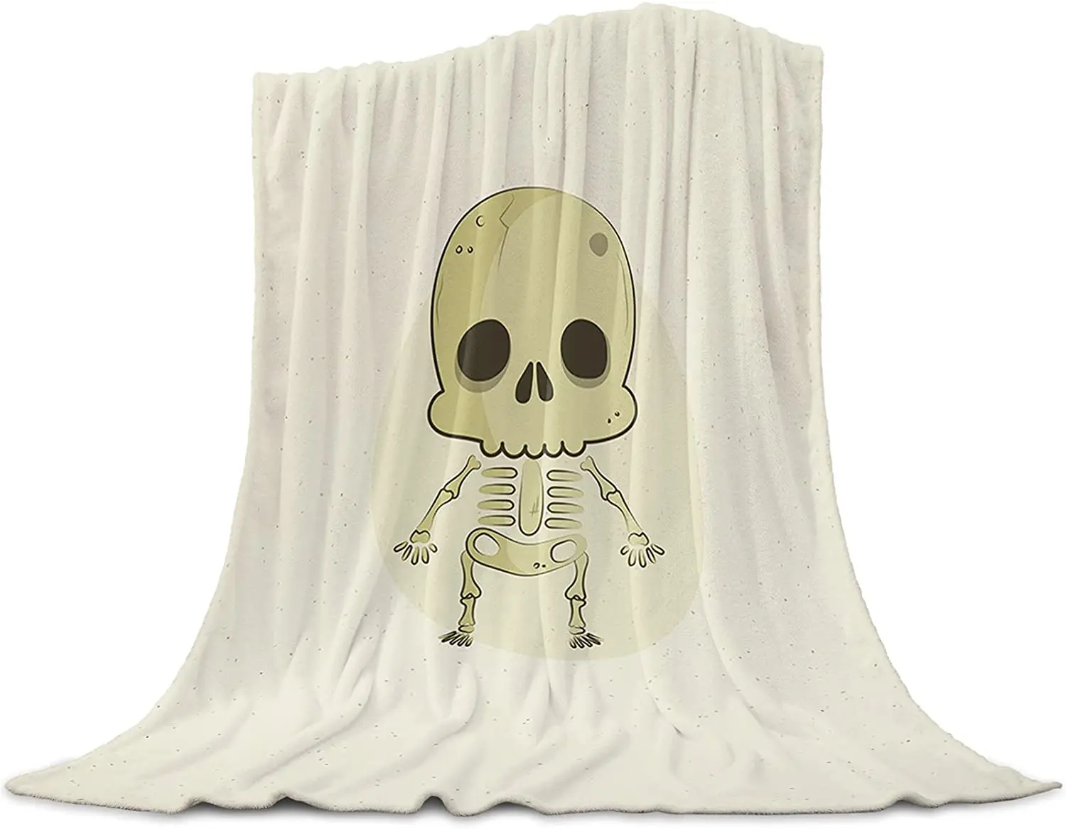 

Flannel Blankets and Throws for Couch Bed, Super Soft Cozy Lightweight Plush Throw Blanket,Halloween Skull