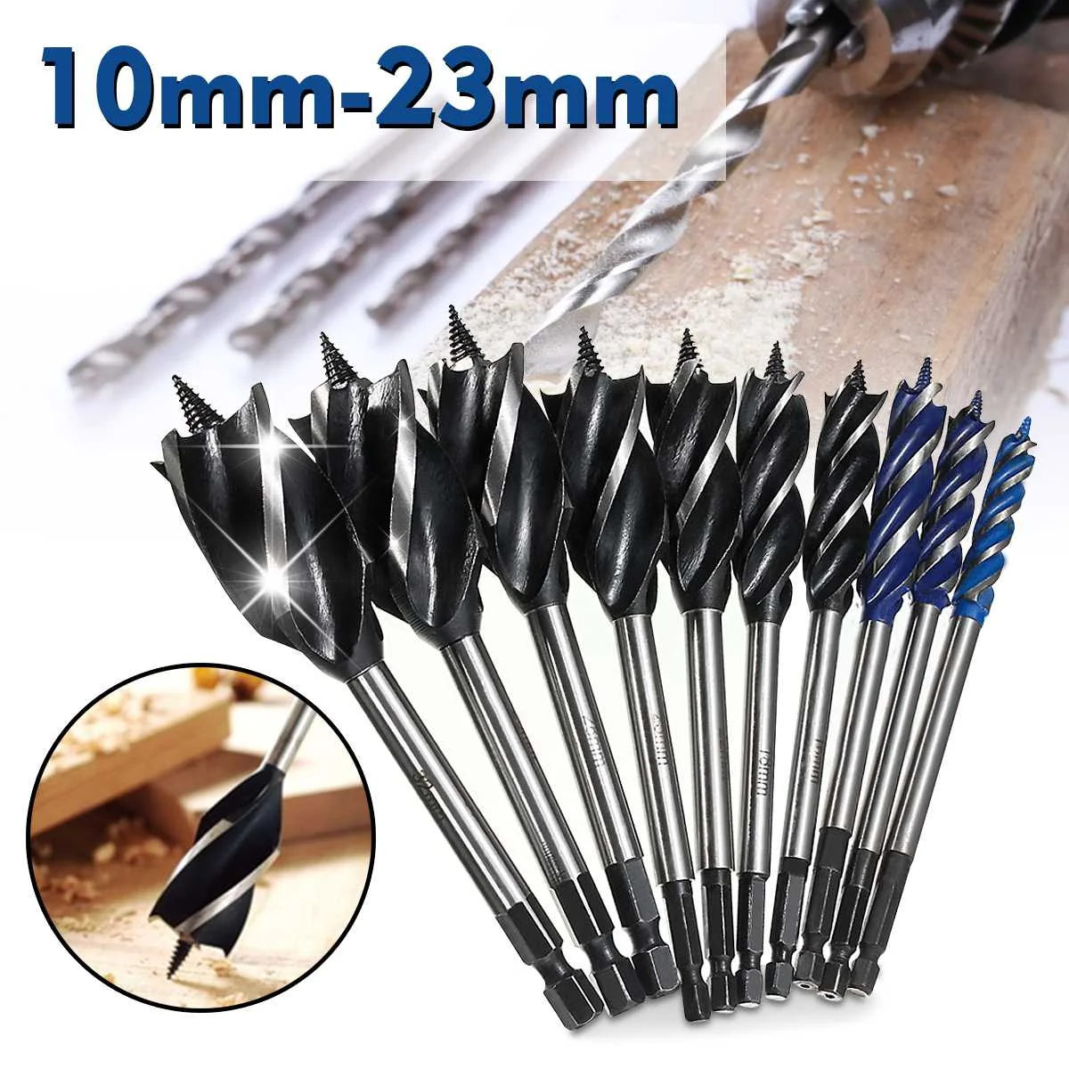 

10mm-32mm Twist Drill Bit Set Wood Fast Cut Auger Carpenter Joiner Tool Drill Bit For Wood Cut Suit for woodworking