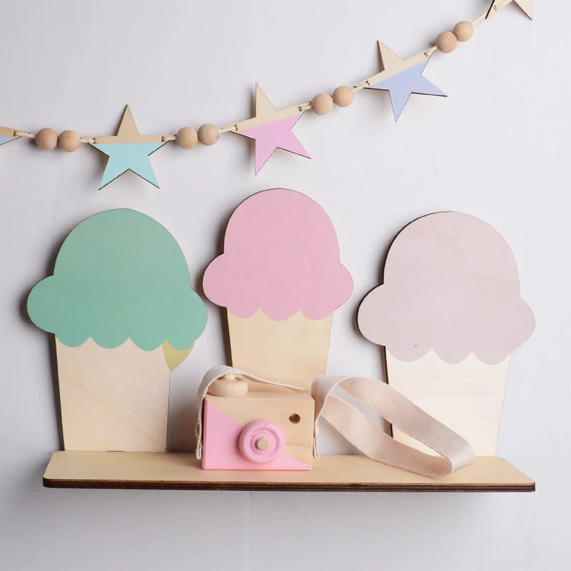 Милая креативная настенная полка для спальни DIY оригинальная деревянная