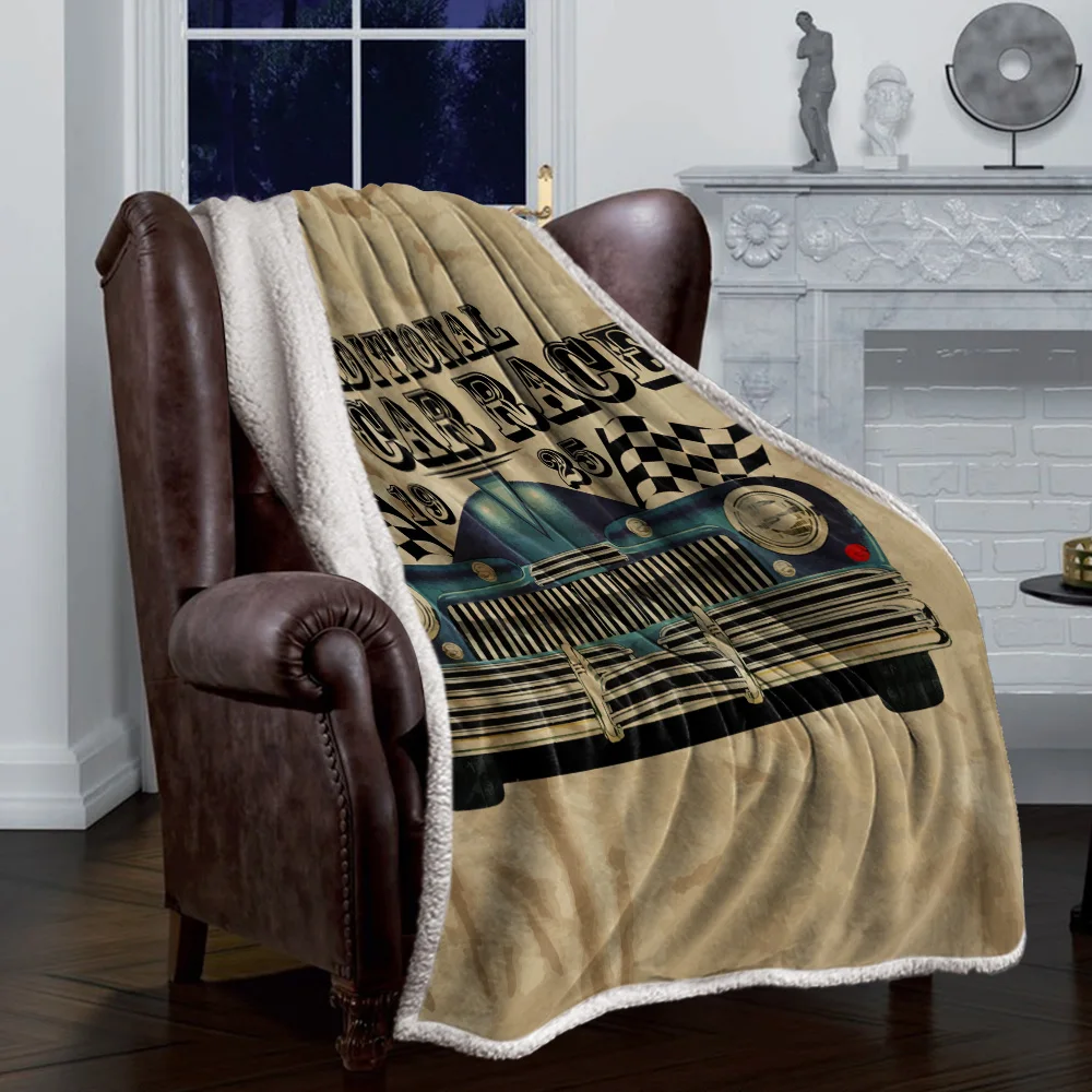 Зимнее кашемировое одеяло традиционное для гоночных старых автомобилей зимнее