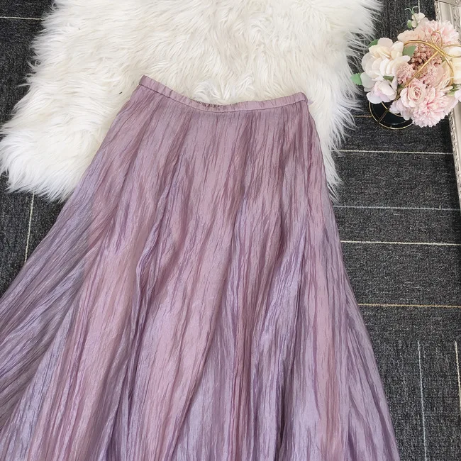 

Bornladies 2021 New Pleated Vintage Korean Japanese Skirts for Women Streetwear Offfice Trendy Casual Summer Skirts