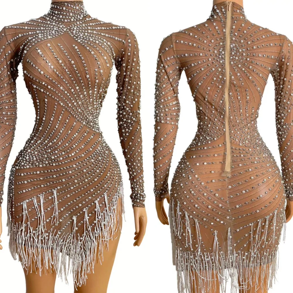 Glitter Fringes Rhinestones Bodysuit Women Stage Dance Costume Nightclub Outfit Female Singer Drag Queen Show Wear | Тематическая