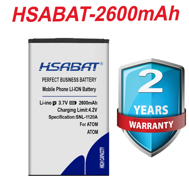 HSABAT 100% протестированный новый высококачественный аккумулятор 2600 мАч для Explay ATOM в