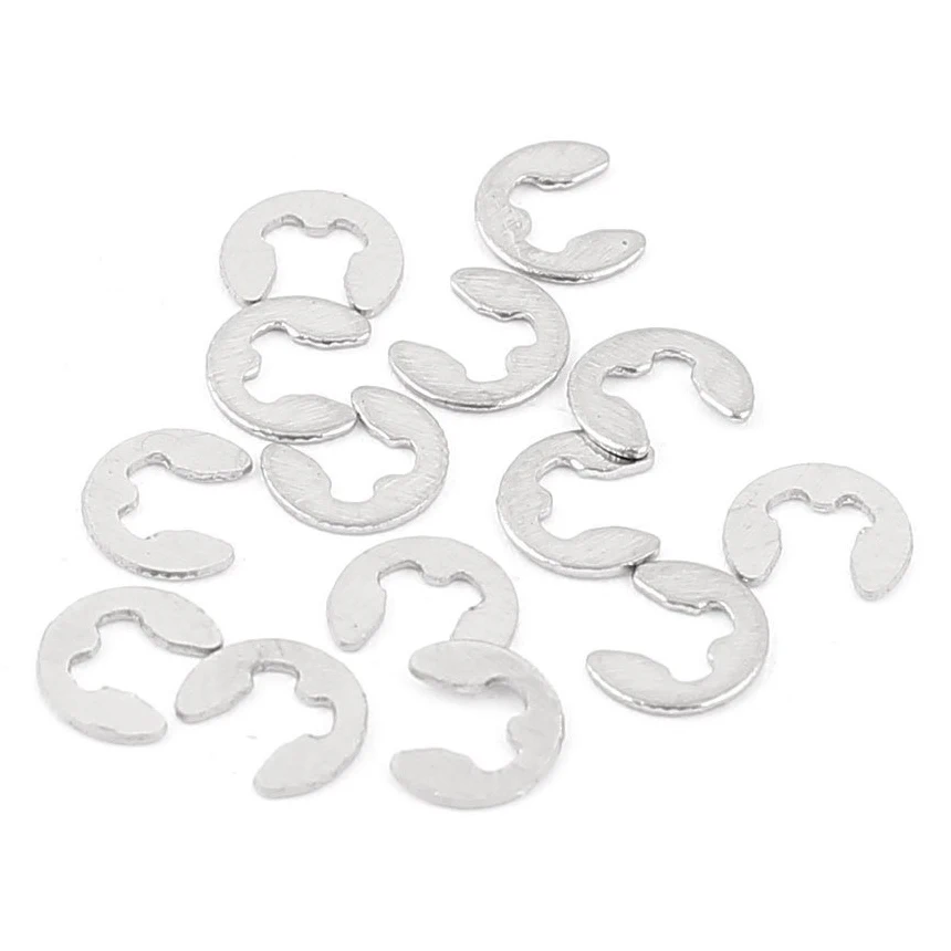 Набор крепежных внешних фиксаторов стопорное кольцо с защелкой E-clip 2 мм 10 шт. |