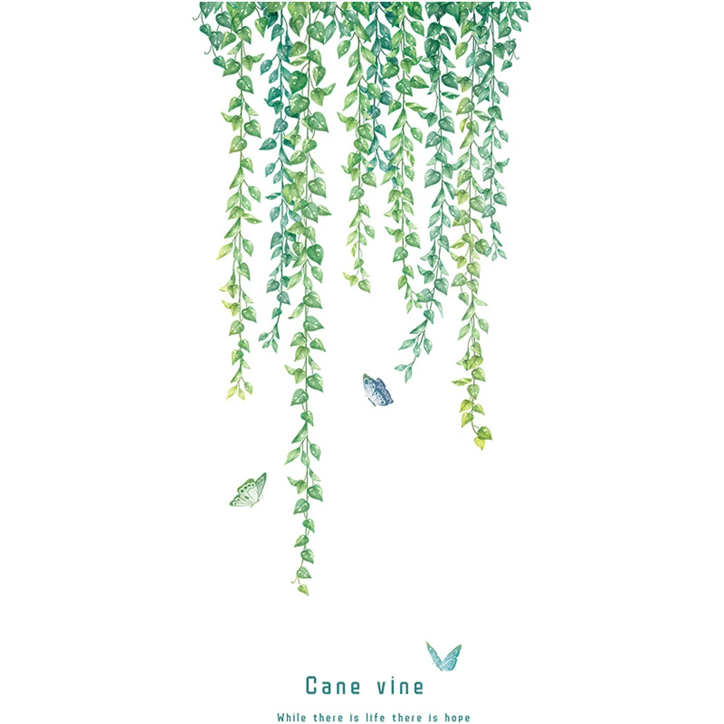 90*60 см зеленый &quotВиноградная лоза&quot стены Стикеры съемные креативные ПВХ