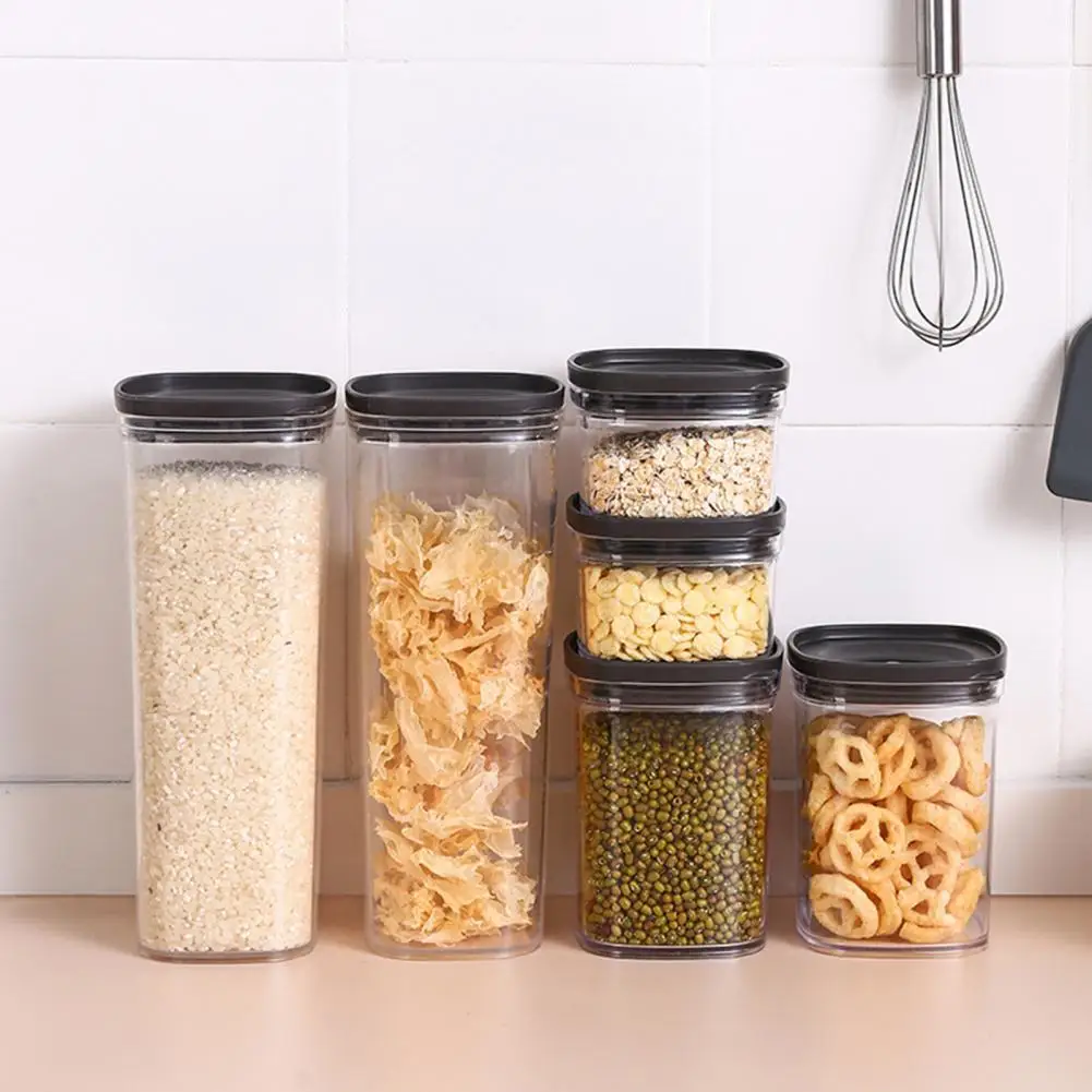 

Grain Storage Box With Sealed Lid Kitchen Household Multifunctional Transparent Sealed Dried Fruit Storage Box Sealed Jar