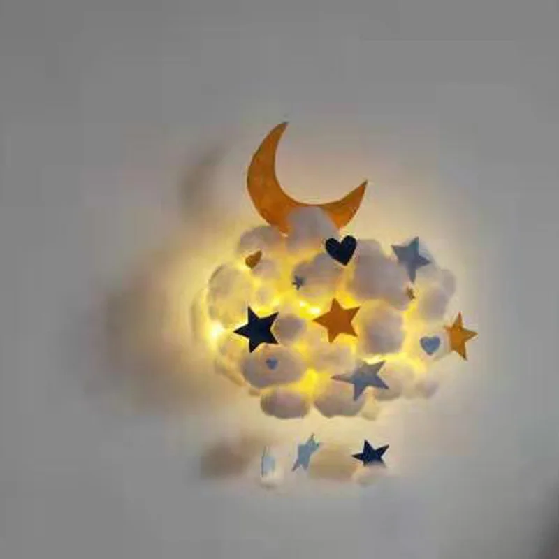 Лампа в форме облака хлопок подвесной сделай сам синий розовый желтый цвета