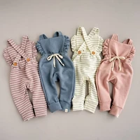 2020 summer clothing toddler kids baby girl ruffle bib pants romper overalls cotton outfits solid backless clothes 0 3t