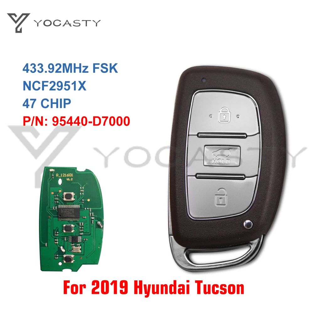 

Yocпластика для Hyundai Tucson 2019, 3 кнопки, умная фотокамера NCF2951X ID47 P/N: 95440-D7000 95440D7000 433 МГц