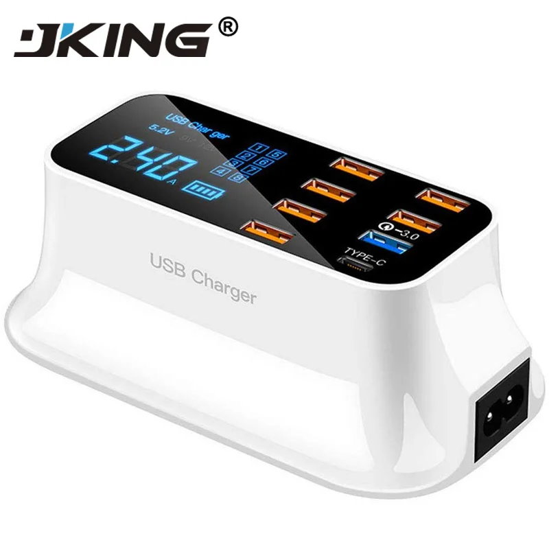 8 портов Быстрая зарядка 3 0 Led дисплей USB зарядное устройство для Android iPhone адаптер