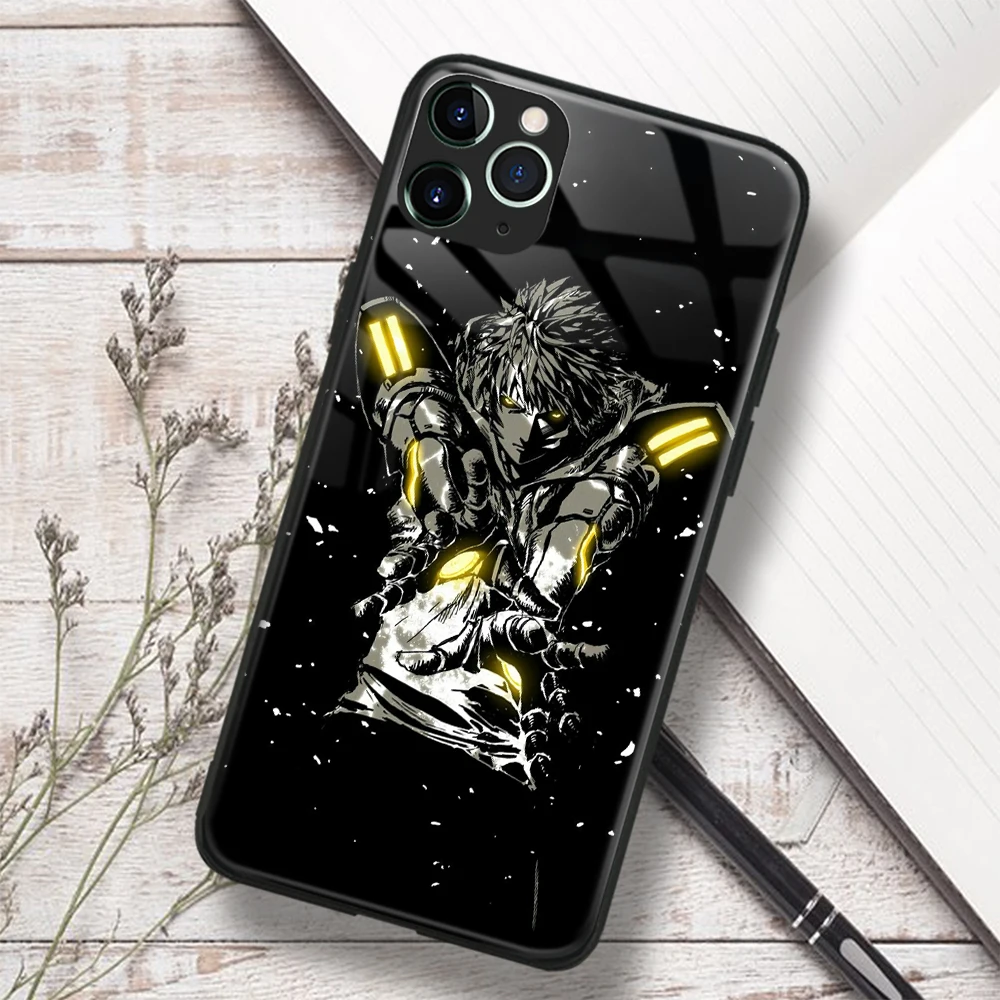 Чехол Genos One Punch Man из мягкого ТПУ стекла для телефона с аниме для IPhone SE 6s 7 8 Plus X Xr Xs 11 12 13 Mini Pro Max Samsung