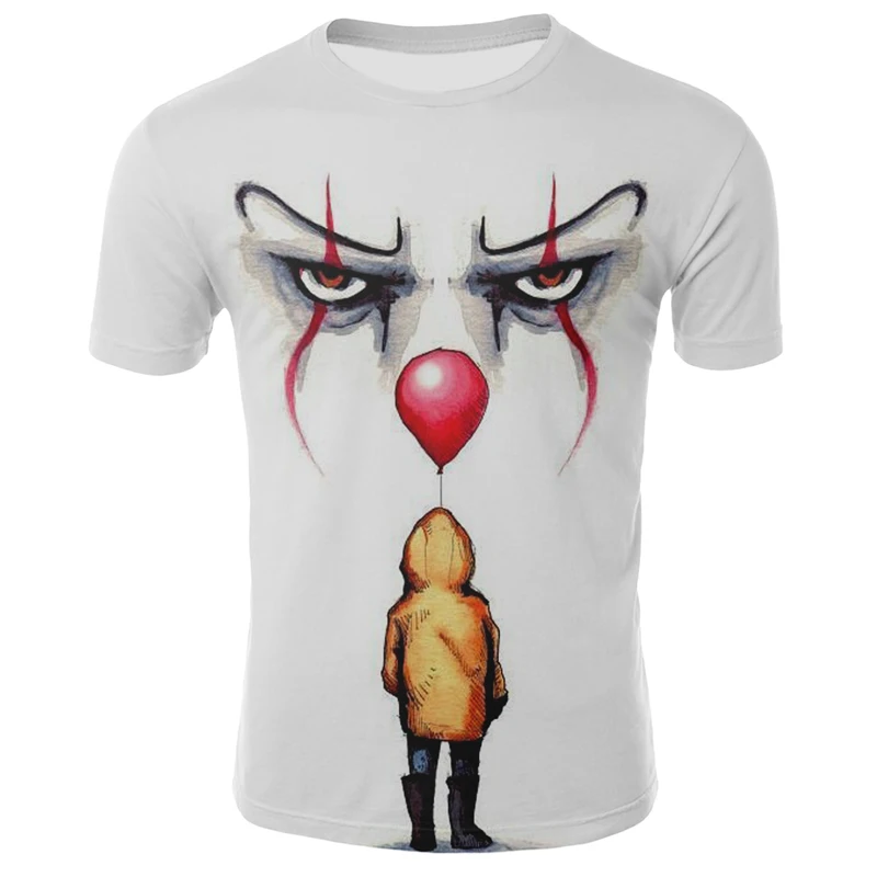 3D печатная Футболка мужская женская летняя это Клоун фильм ужасов повседневные
