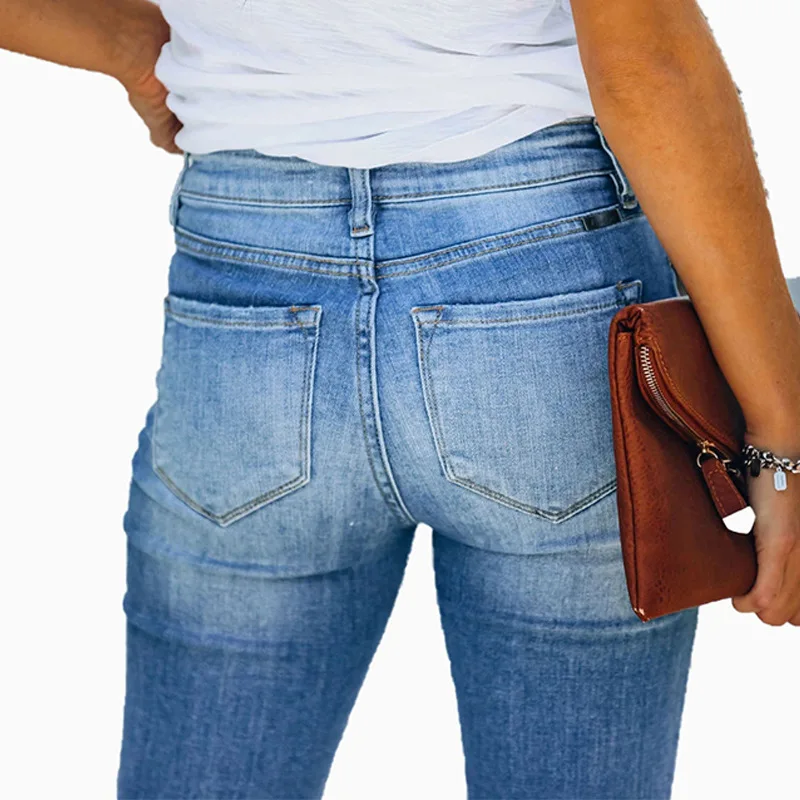 Женские рваные брюки до щиколотки повседневные в Корейском стиле Новинка лета