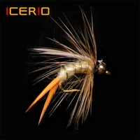 icerio 12pcs brass bead head prince nymphs stonefly caddis fly trout fishing fly lures
