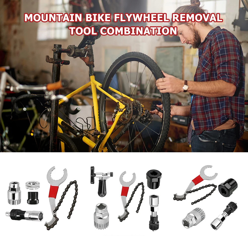 

Mountain Bike Chain Removal Tool Kits Tough Stable Freewheel Remover Durable Crank Puller Remover Anti-Rust Kit MTB Repair Tool