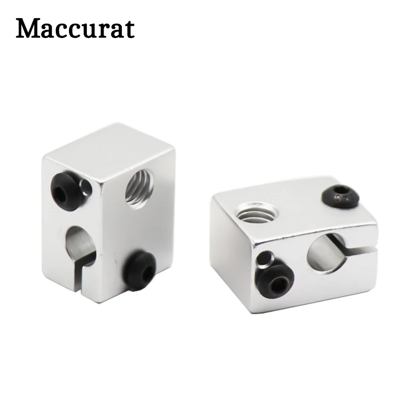 

Maccurat 2pcs 3D Printer Aluminium Heat Block V6 J-head RepRap MK7 or MK8 kossel and Prusa i3 Extruder 20*16*12