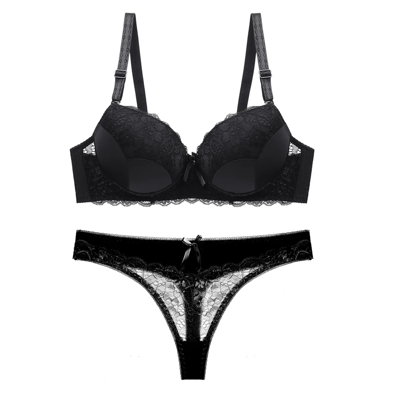Комплект женского кружевного нижнего белья Julexy однотонное с чашкой CD - купить по