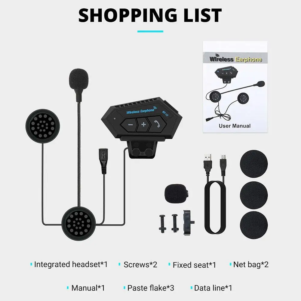 

Motorcycle Helmet Headset Multifunctional Comfortable Bluetooth Headphone With Built-in Speaker Hands-free Calling Earphone