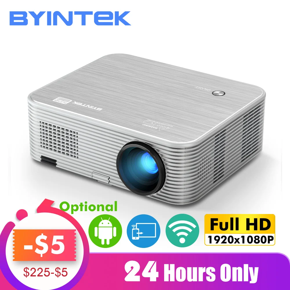 BYINTEK MOON K15 Full HD 1080P Android wifi светодиодный 1920x1080 lcd видео проектор для Iphone смартфонов
