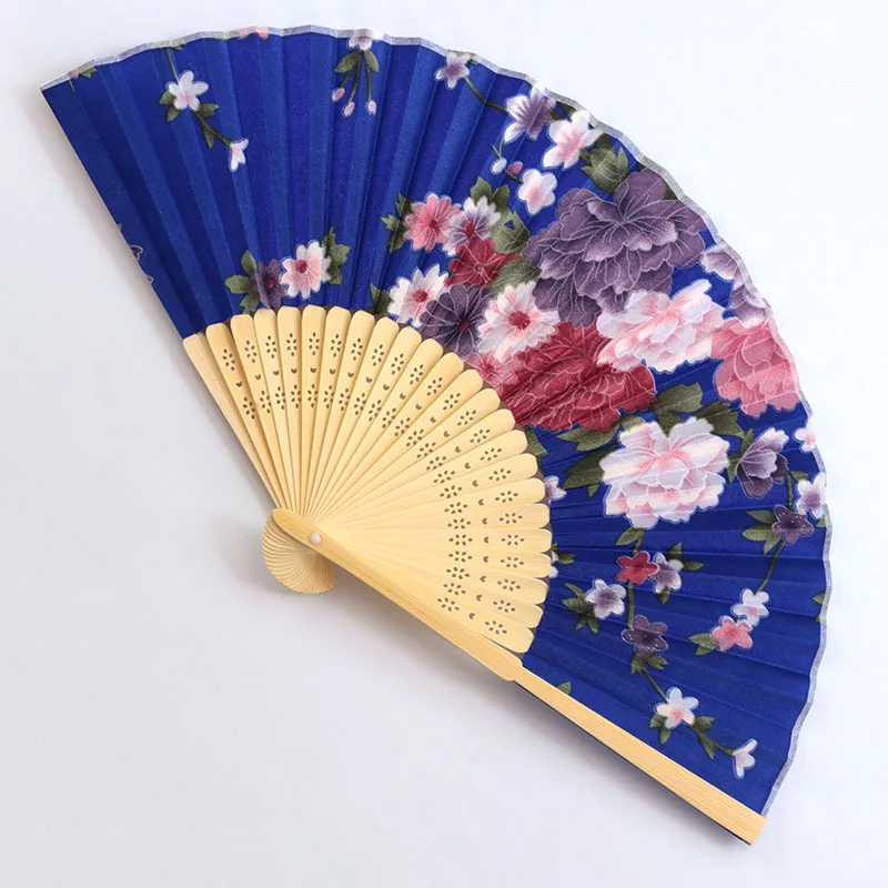 

2021 New Bohemia Folding Hand Fan Chinese Hanfu Portable Folding Fan Women's Photography Fans National Dance Accessories Cosplay