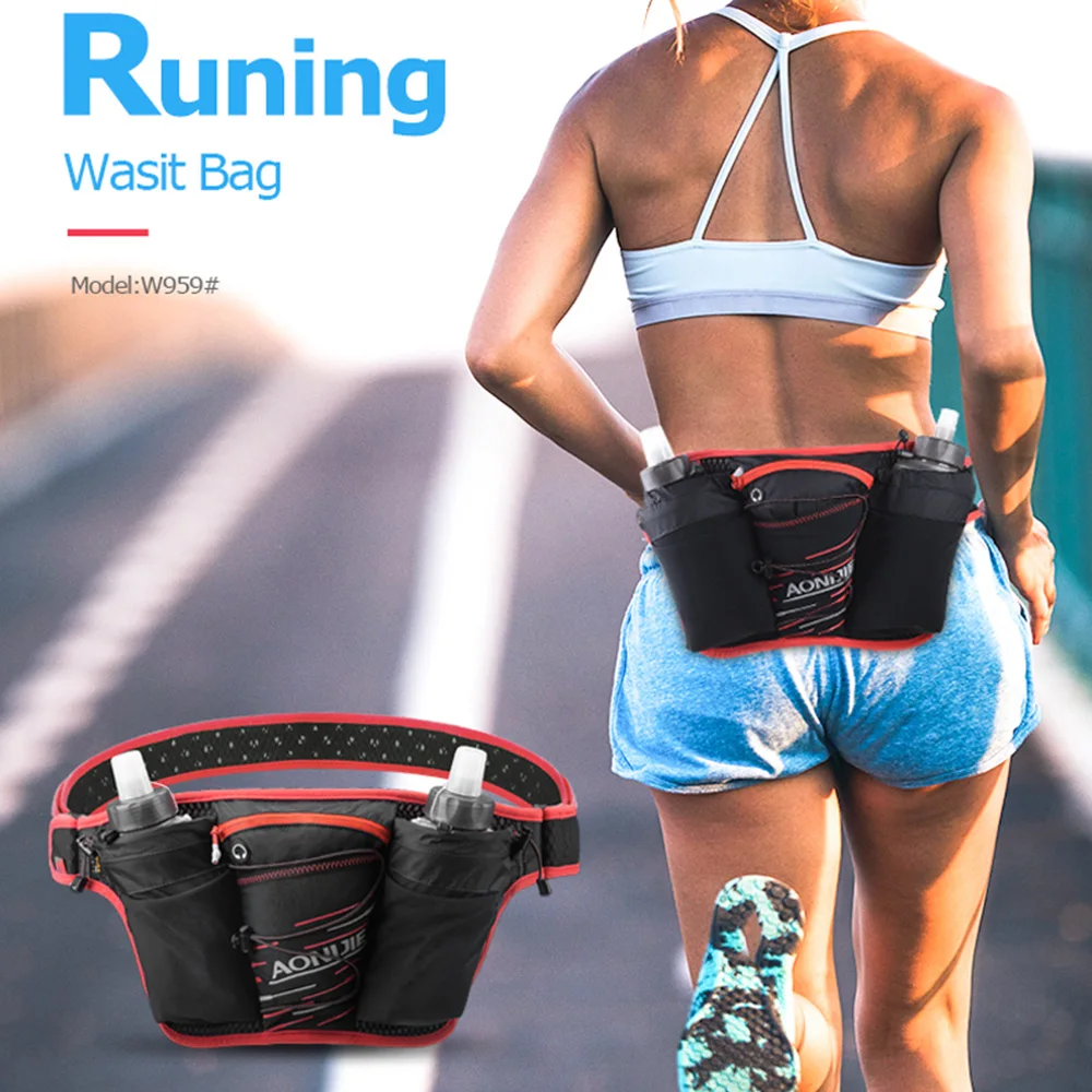 Men And Women Double Kettle Sports Pockets Soft And Comfortable Lightweight Breathable Running Waist Bag спортивная сумка мужчин