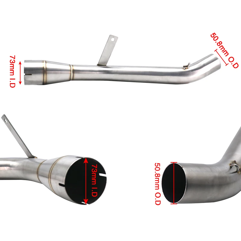 ZSDTRP 51 мм нержавеющая сталь мотоцикл Выхлопная средняя труба контакт средней
