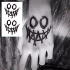 Наклейка-Татуировка Временная на руку для мужчин и женщин, черный блок, роза, клоун, переводная водостойкая татуировка на палец