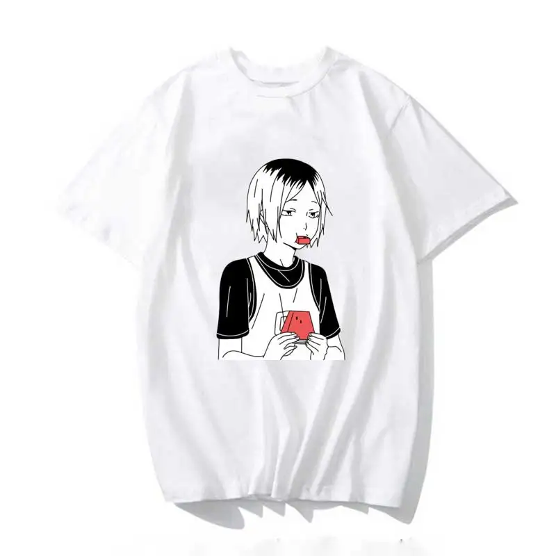 

2021 Haikyuu Kenma Kozume TShirt Men Kawaii Summer Tops Cartoon Karate Graphic Tees Fashion Tee Shirt Unisex Harajuku Shirt Male